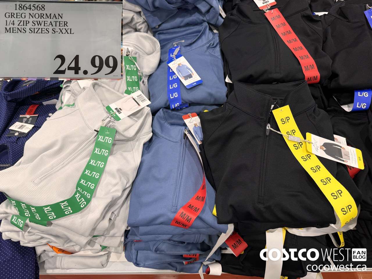 1864568 GREG NORMAN 1/4 ZIP SWEATER MENS SIZES S-XXL $24.99