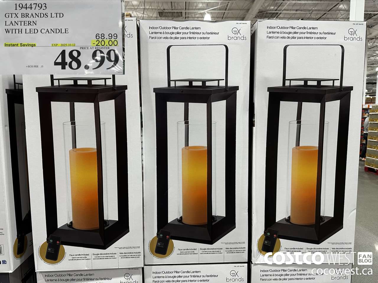 1944793 GTX BRANDS LTD LANTERN WITH LED CANDLE ($20.00 INSTANT SAVINGS EXPIRES ON 2025-10-12) $48.99