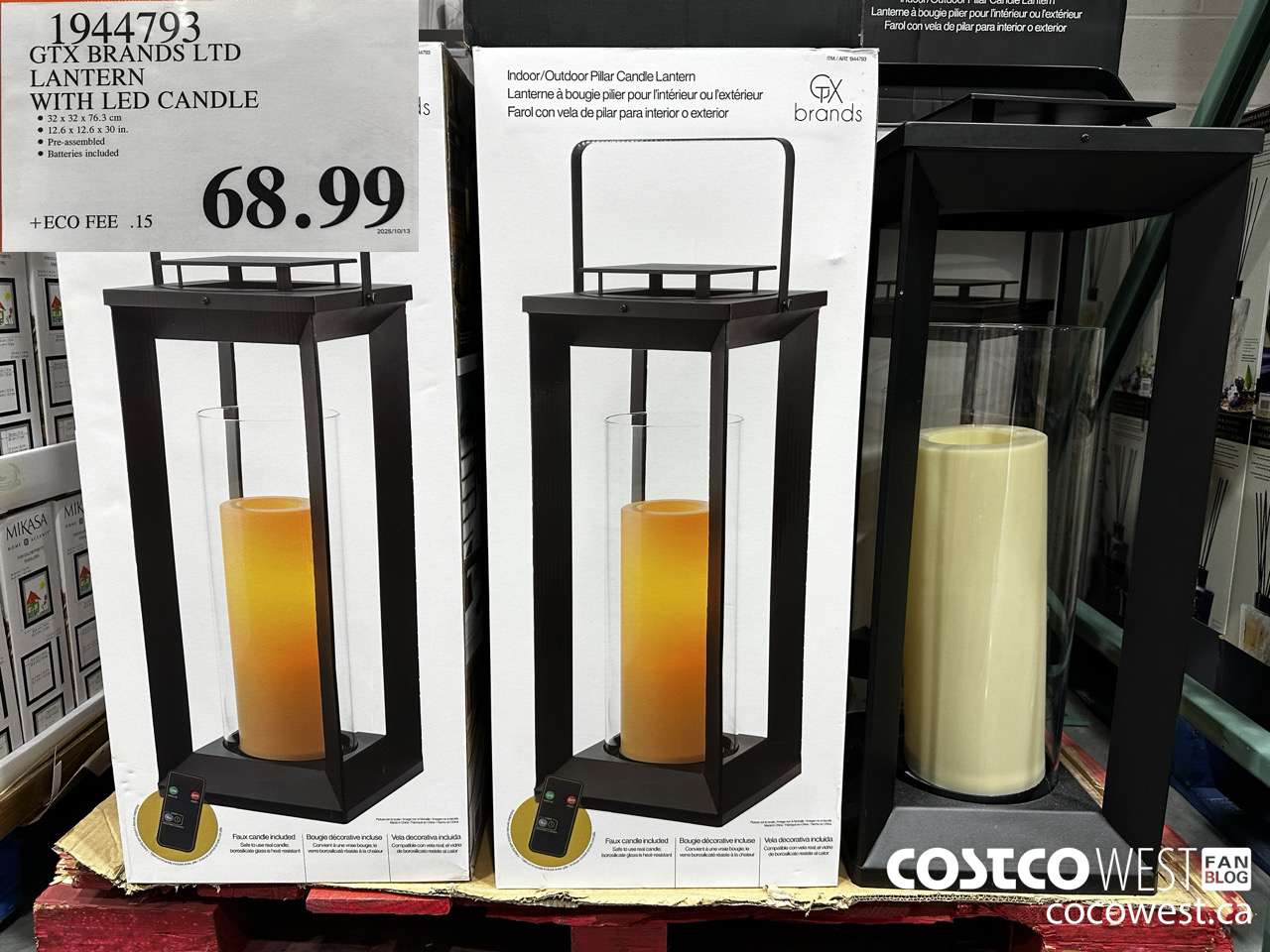 1944793 GTX BRANDS LTD LANTERN WITH LED CANDLE $68.99
