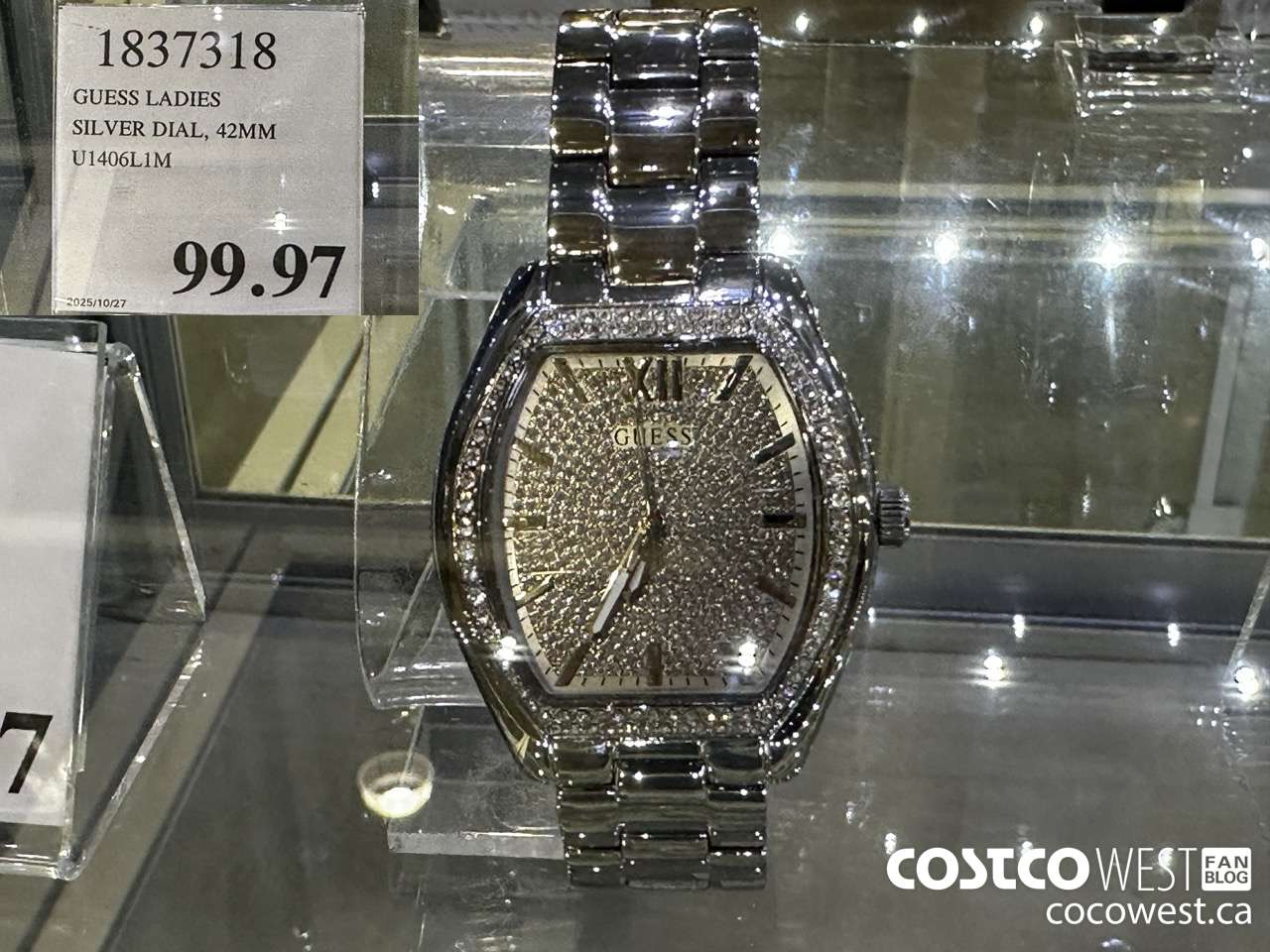 1837318 GUESS LADIES SILVER DIAL 42MM U1406L1M $99.97