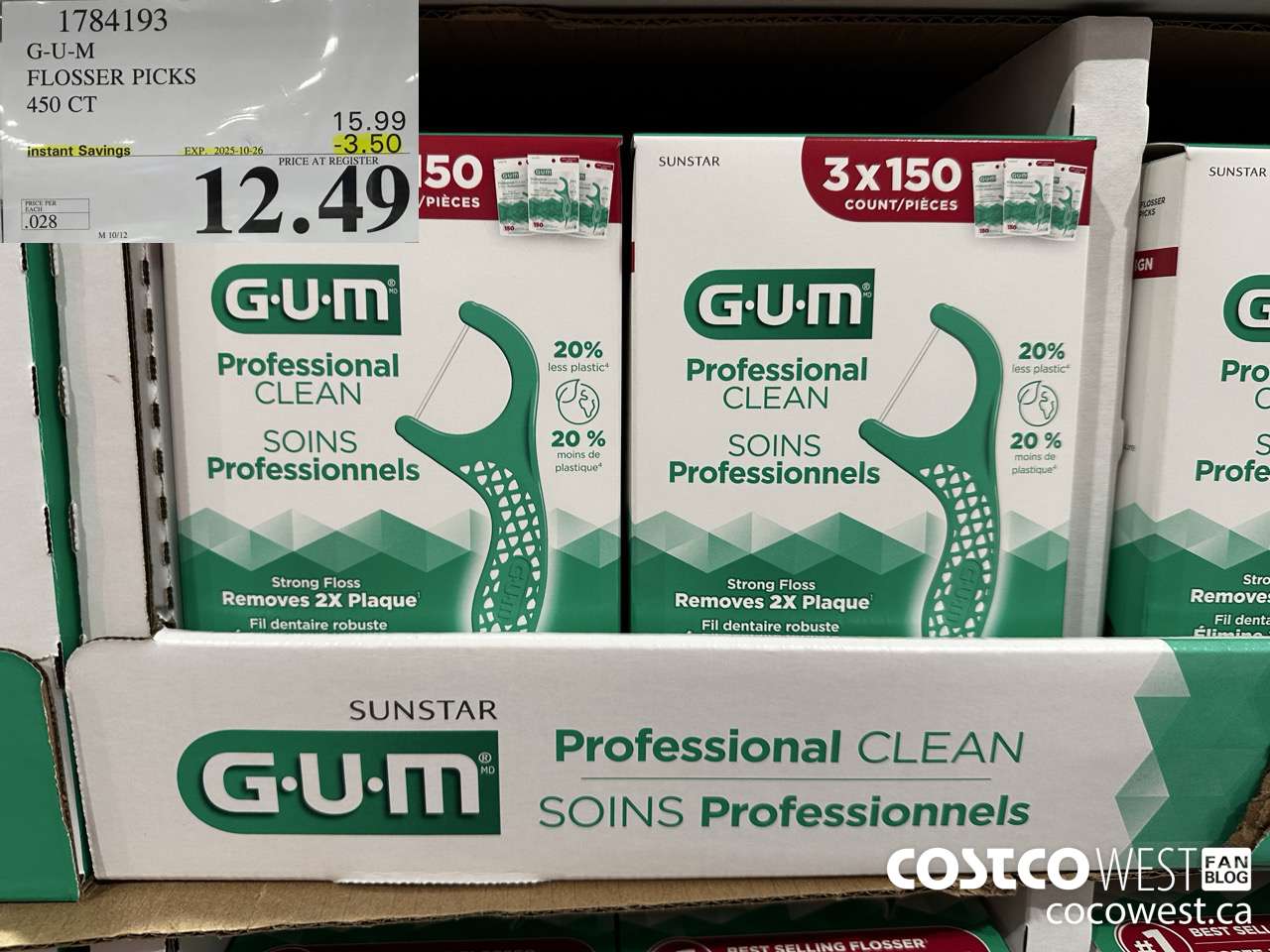 1784193 G-U-M PROFESSIONAL CLEAN 450 CT ($3.50 INSTANT SAVINGS EXPIRES ON 2025-10-26) $12.49