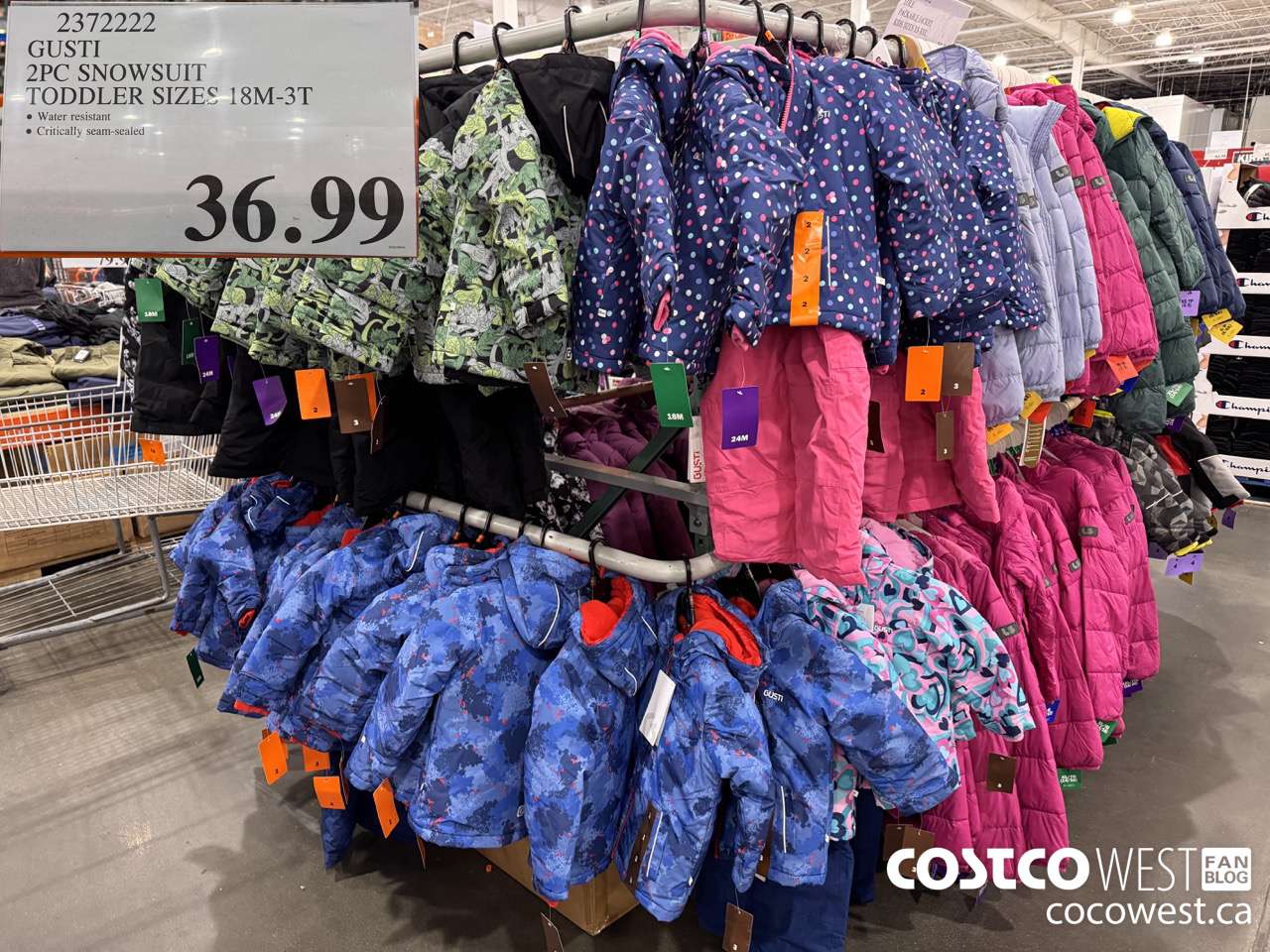 2372222 GUSTI 2PC SNOWSUIT TODDLER SIZES 18M-3T $36.99