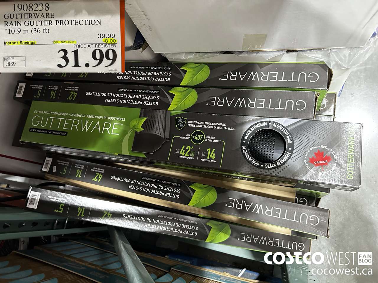 1908238 GUTTERWARE RAIN GUTTER PROTECTION 10.9M (36FT) ($8.00 INSTANT SAVINGS EXPIRES ON 2025-10-12) $31.99