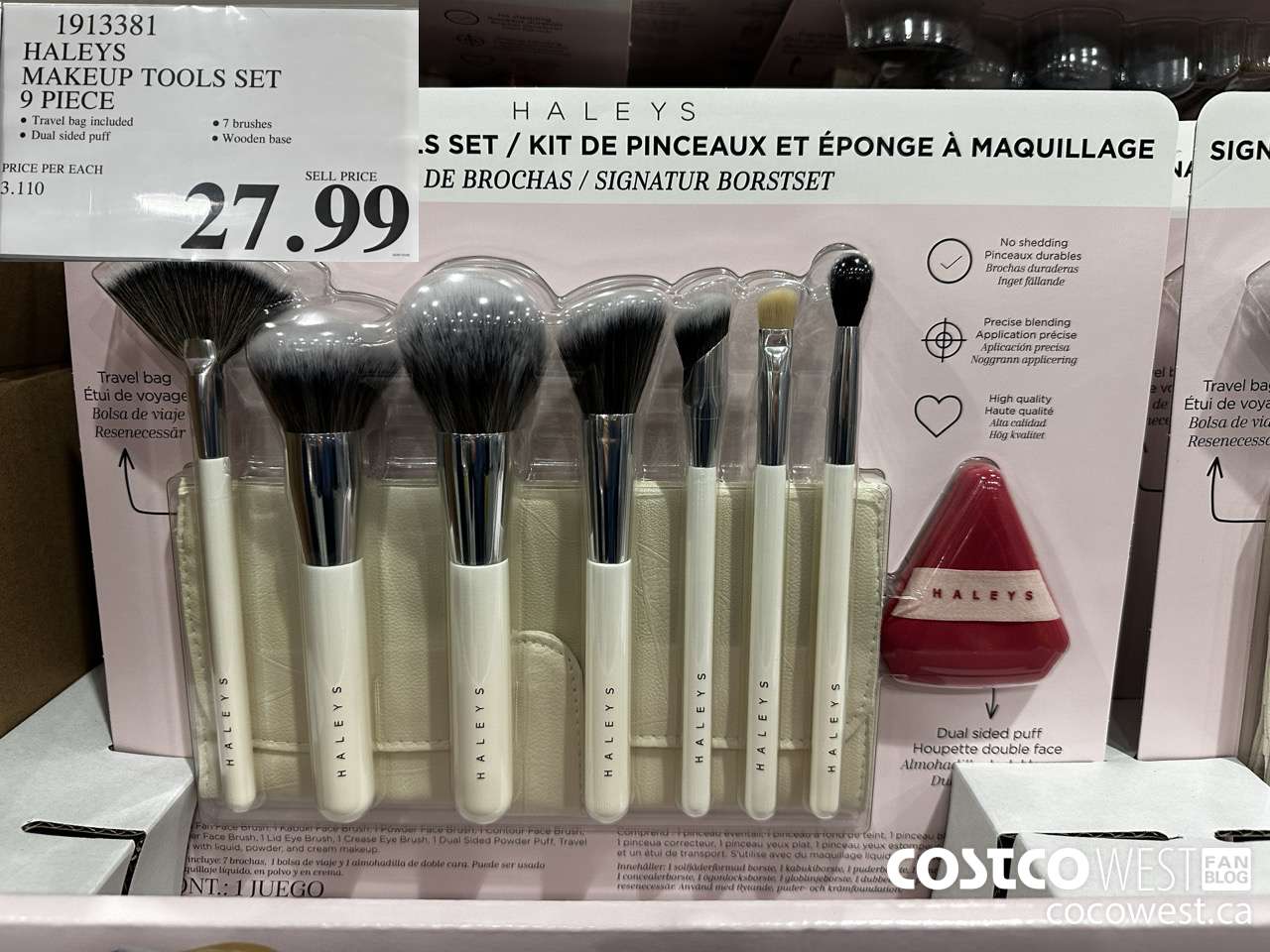 1913381 HALEYS MAKEUP TOOLS SET 9 PIECE $27.99