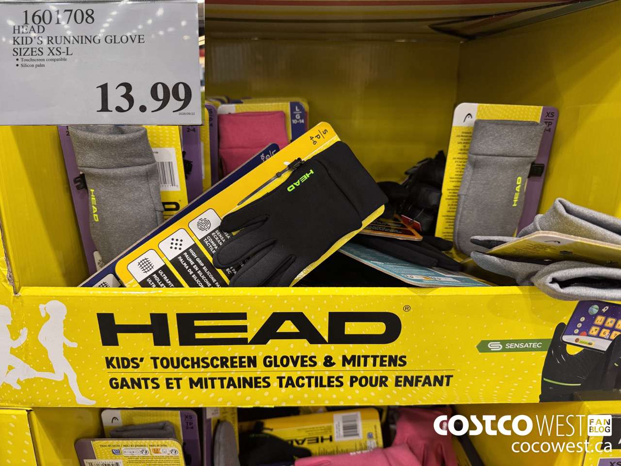 1601708 HEAD KID'S RUNNING GLOVE XS-L $13.99