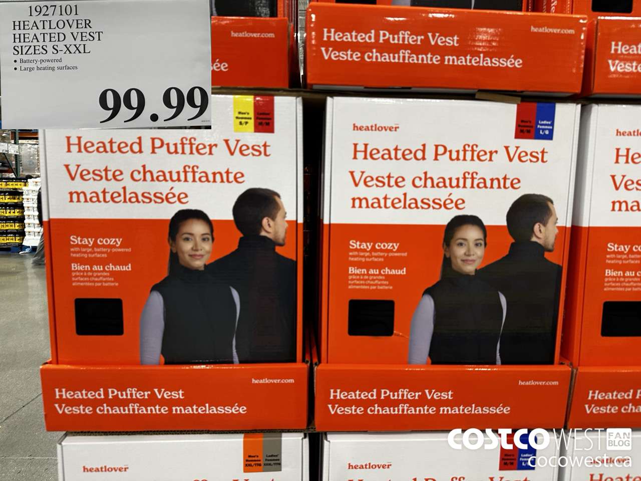 1927101 HEATLOVER HEATED VEST SIZES S-XXL $99.99