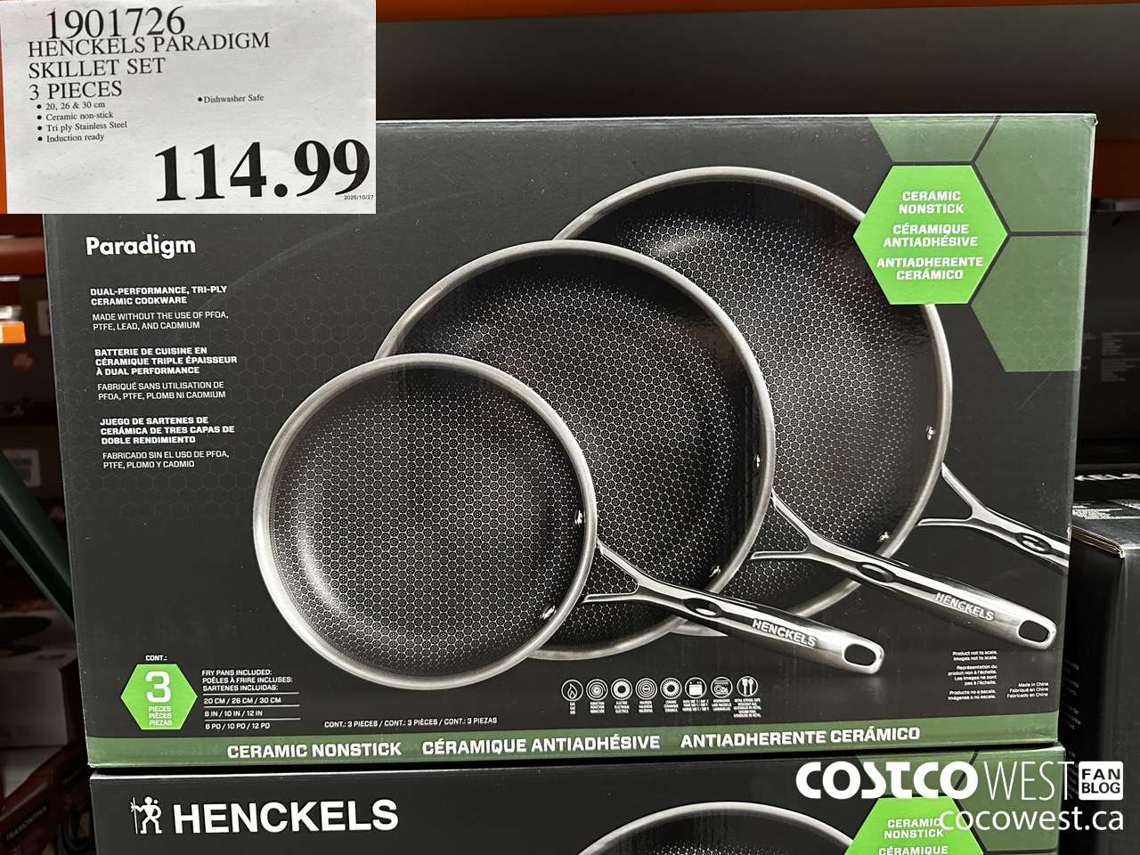 1901726 HENCKELS PARADIGM SKILLET SET 3 PIECES $114.99