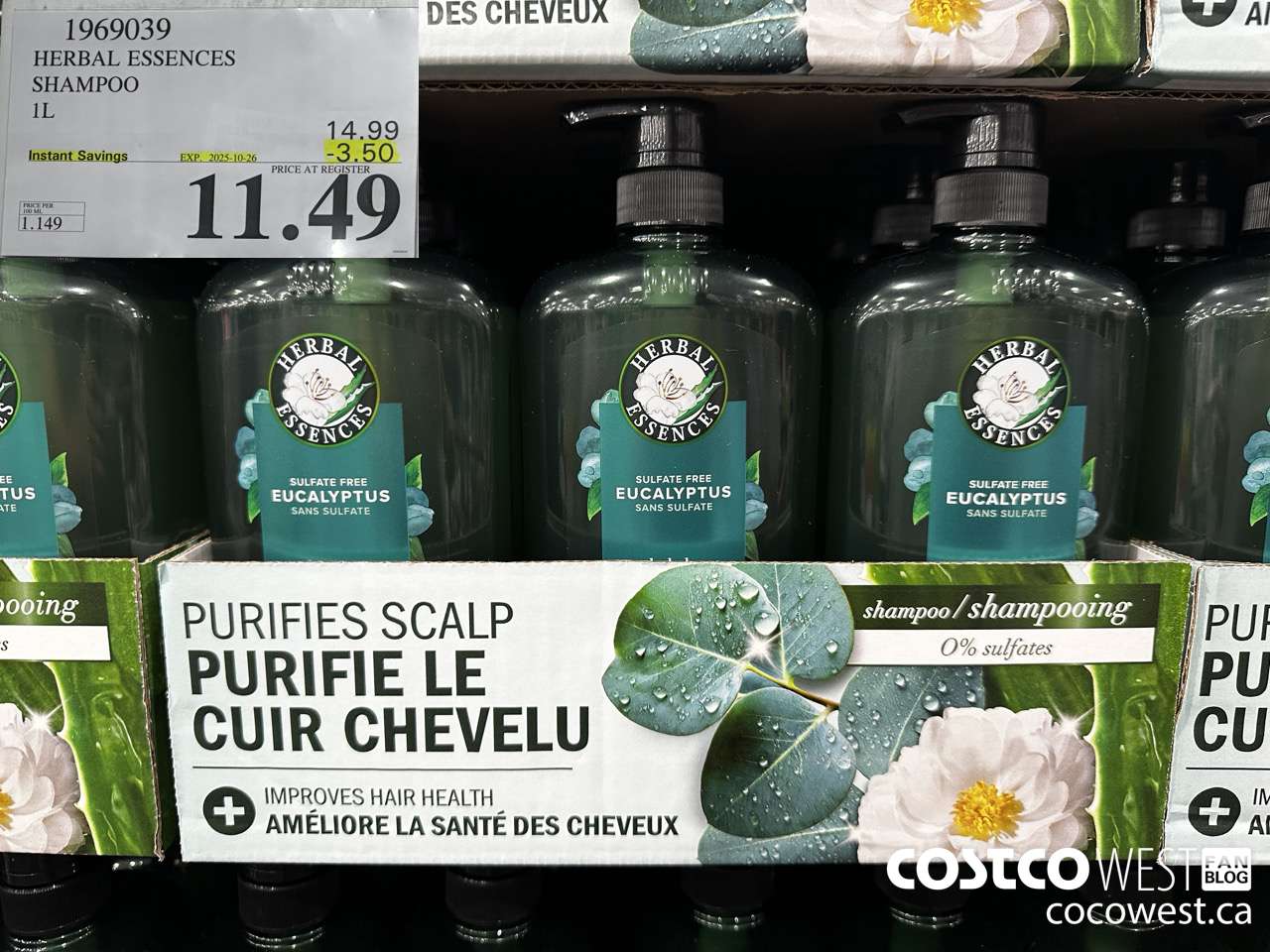 1969039 HERBAL ESSENCES SHAMPOO 1L ($3.50 INSTANT SAVINGS EXPIRES ON 2025-10-26) $11.49