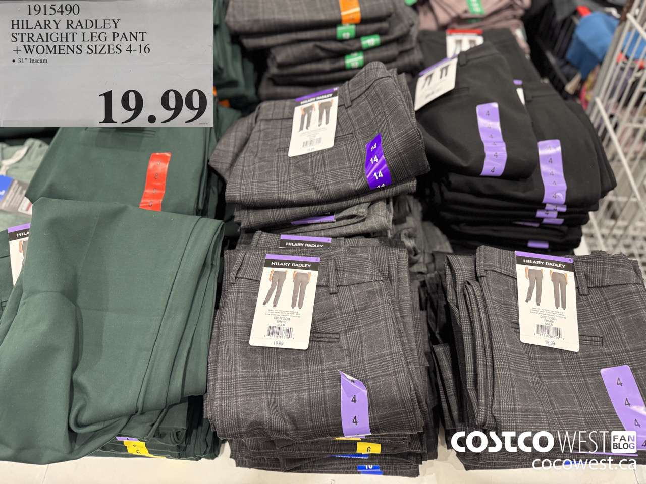 1915490 HILARY RADLEY STRAIGHT LEG PANT WOMENS SIZES 4-16 $19.99