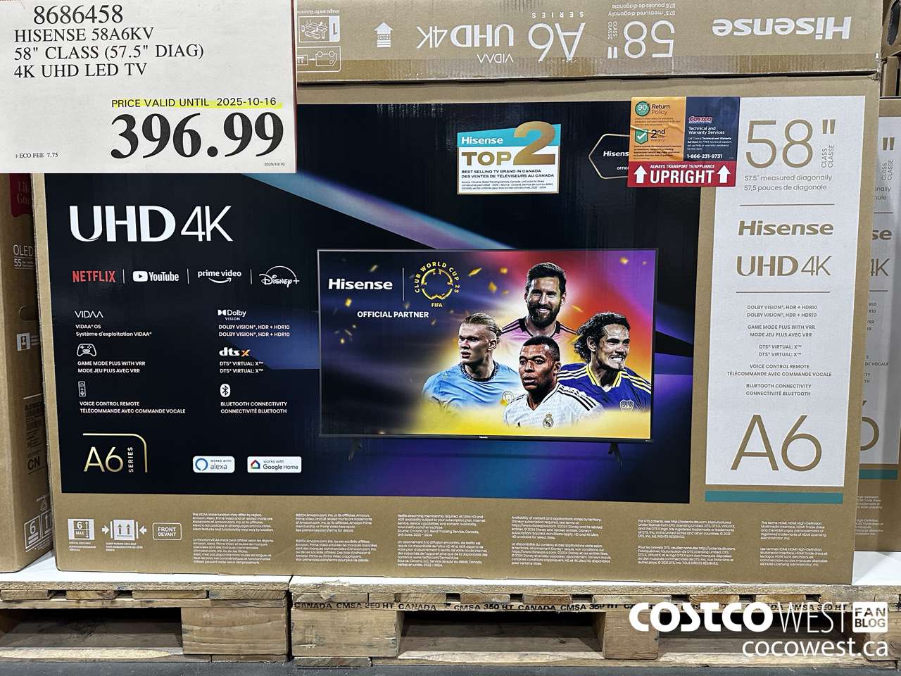 8686458 HISENSE 58A6KV 58