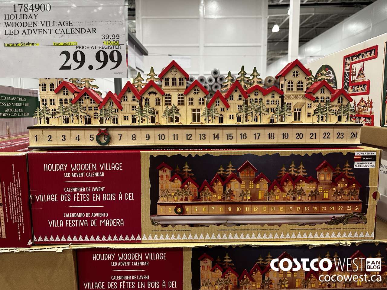 1784900 HOLIDAY WOODEN VILLAGE LED ADVENT CALENDAR ($10.00 INSTANT SAVINGS EXPIRES ON 2025-11-02) $29.99