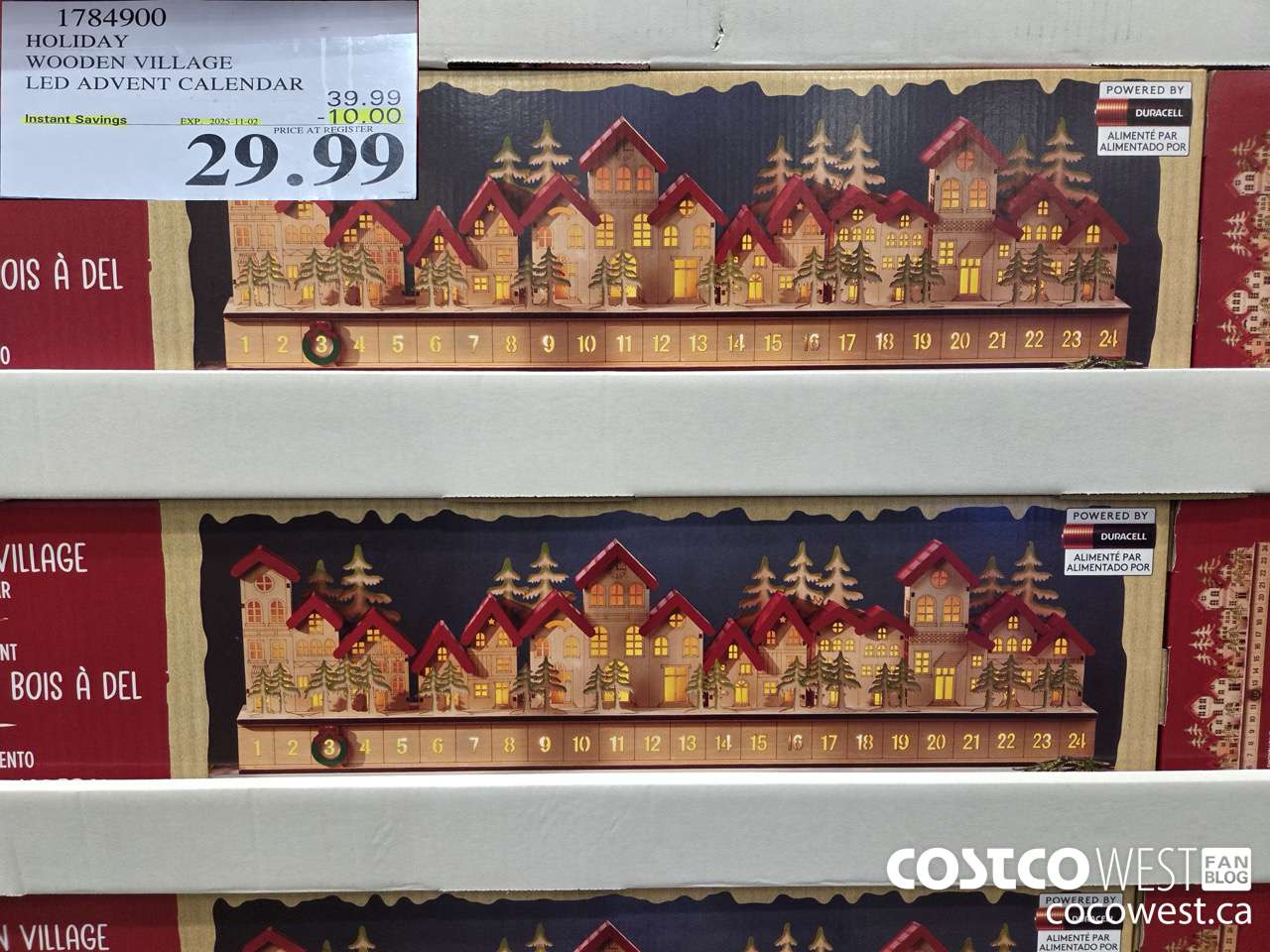 1784900 HOLIDAY WOODEN VILLAGE LED ADVENT CALENDAR ($10.00 INSTANT SAVINGS EXPIRES ON 2025-11-02) $29.99