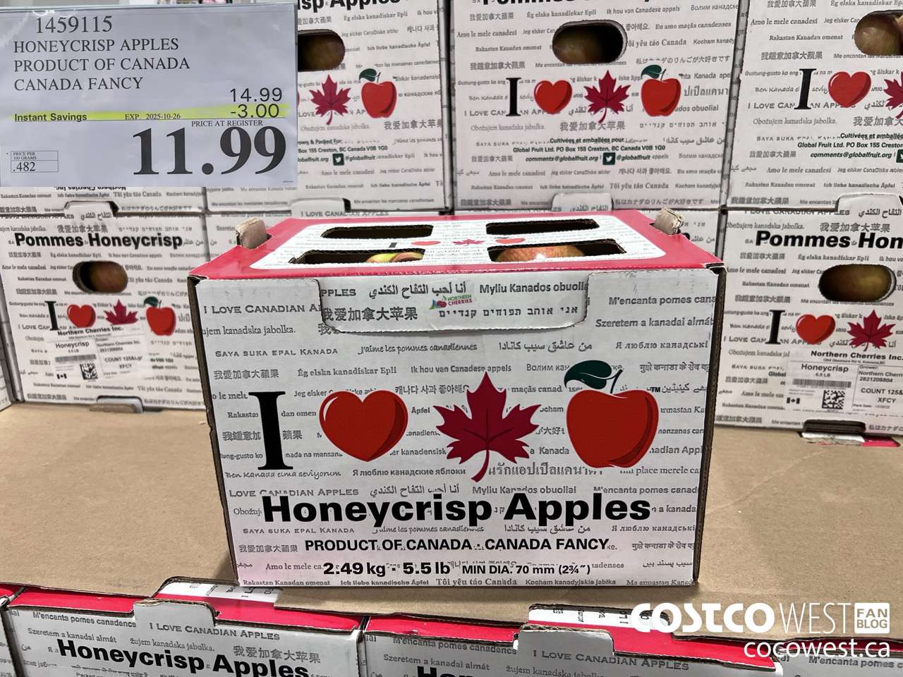 1459115 HONEYCRISP APPLES PRODUCT OF CANADA CANADA FANCY ($3.00 INSTANT SAVINGS EXPIRES ON 2025-10-26) $11.99