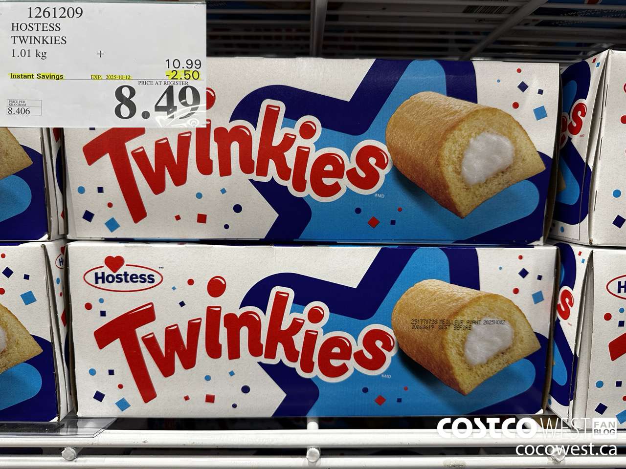 1261209 HOSTESS TWINKIES 1.01KG ($2.50 INSTANT SAVINGS EXPIRES ON 2025-10-12) $8.49