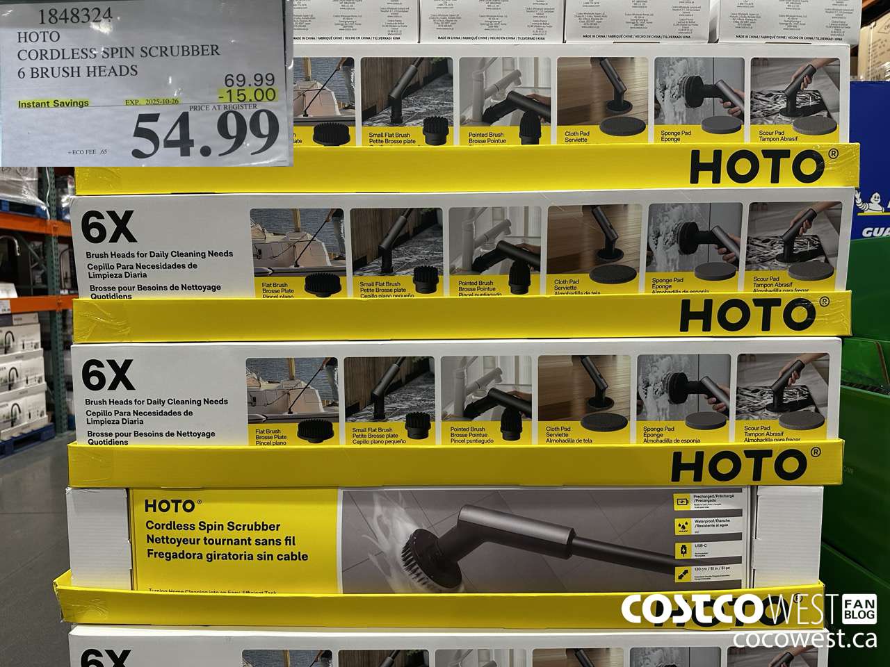 1848324 HOTO CORDLESS SPIN SCRUBBER W/ATTACHMENTS ($15.00 INSTANT SAVINGS EXPIRES ON 2025-10-26) $54.99