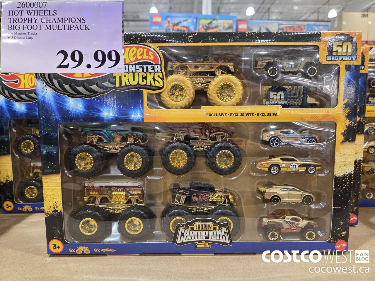 2600007 HOT WHEELS TROPHY CHAMPIONS BIG FOOT MULTIPACK $29.99