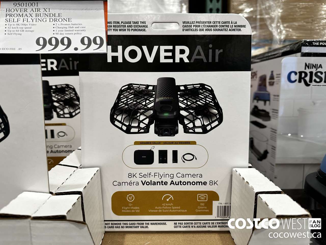 9501001 HOVERAIR X1 PROMAX 8K FLYING ACTION CAM DRONE BUNDLE $999.99