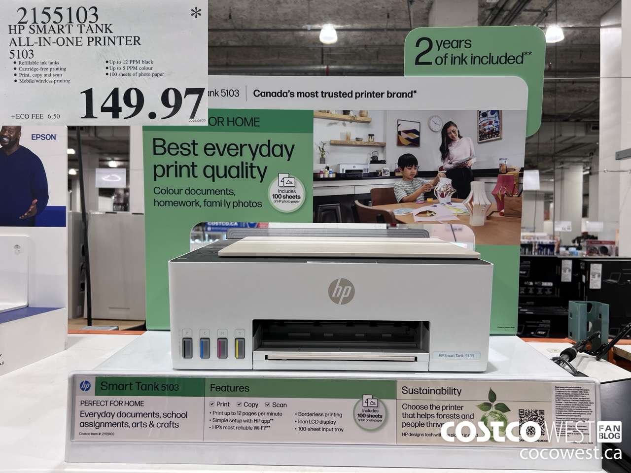 2155103 HP SMART TANK ALL IN ONE PRINTER 5103 $149.97