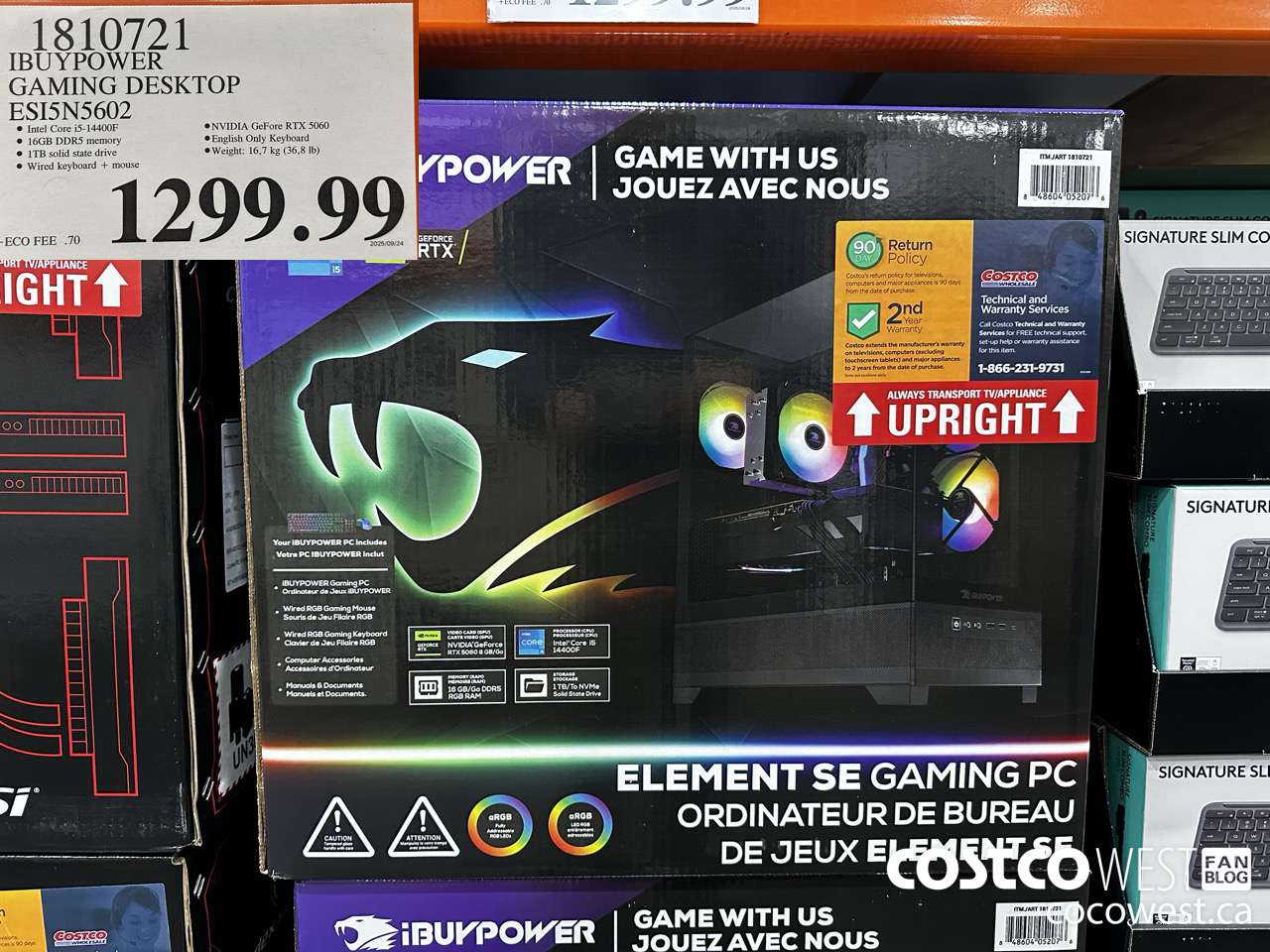 1810721 IBUYPOWER GAMING DESKTOP ESI5N5602 $1299.99