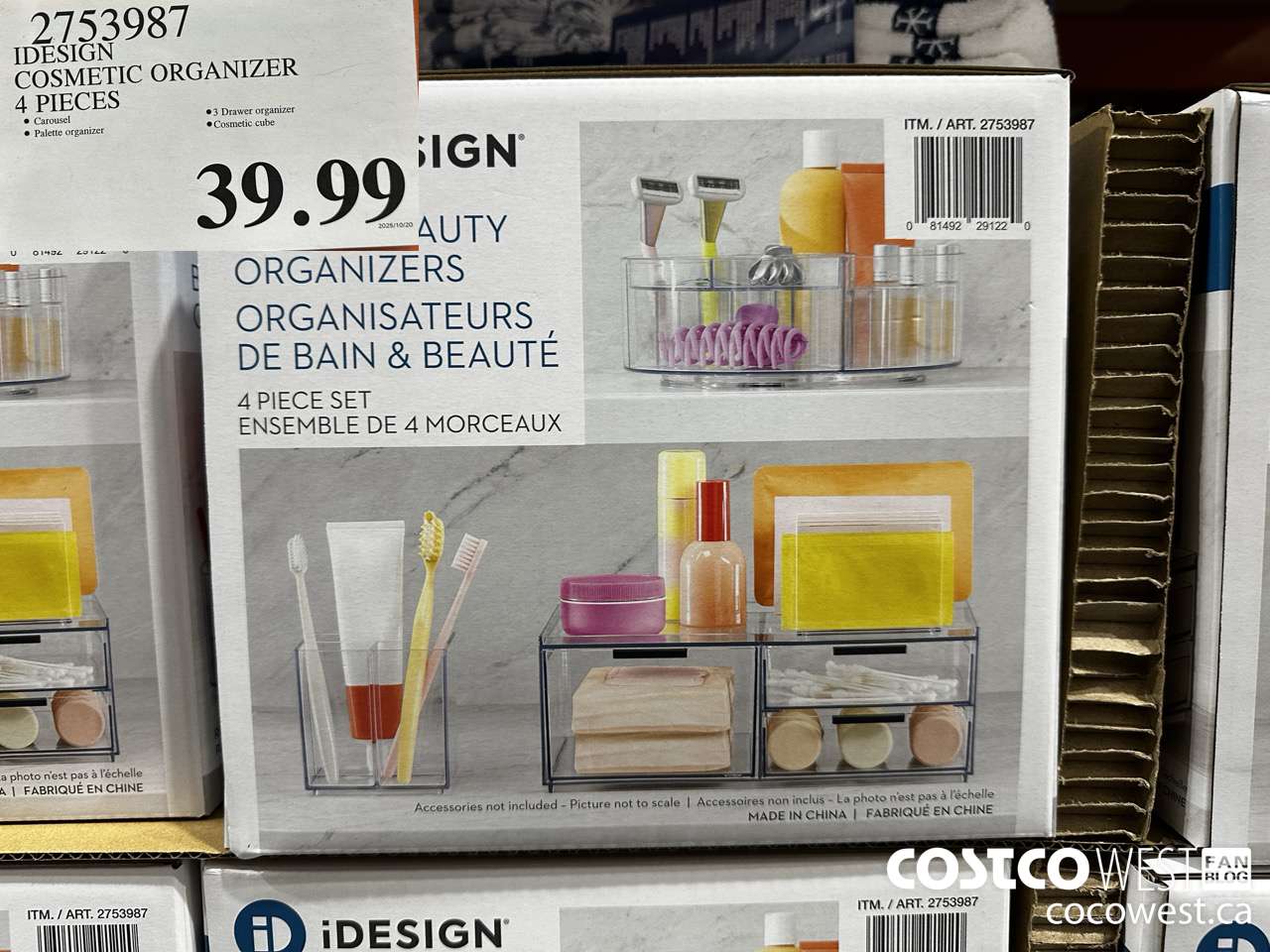 2753987 IDESIGN COSMETIC ORGANIZER 4 PIECES $39.99