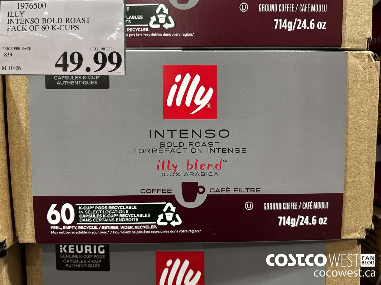 1976500 ILLY INTENSO BOLD ROAST PACK OF 60 K-CUPS $49.99