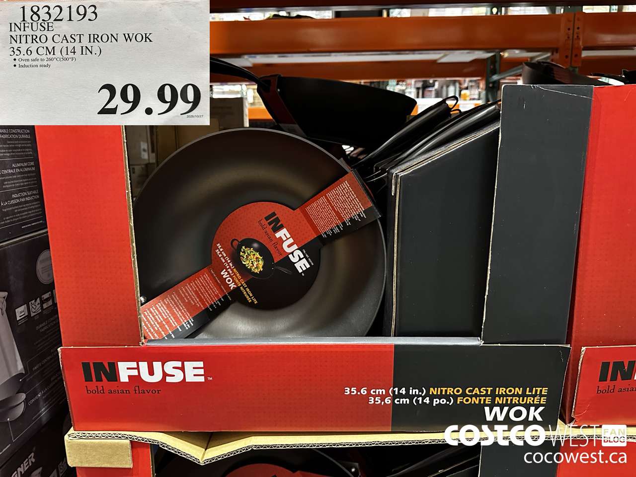 1832193 INFUSE NITRO CAST IRON WOK 35.6 CM (14IN) $29.99