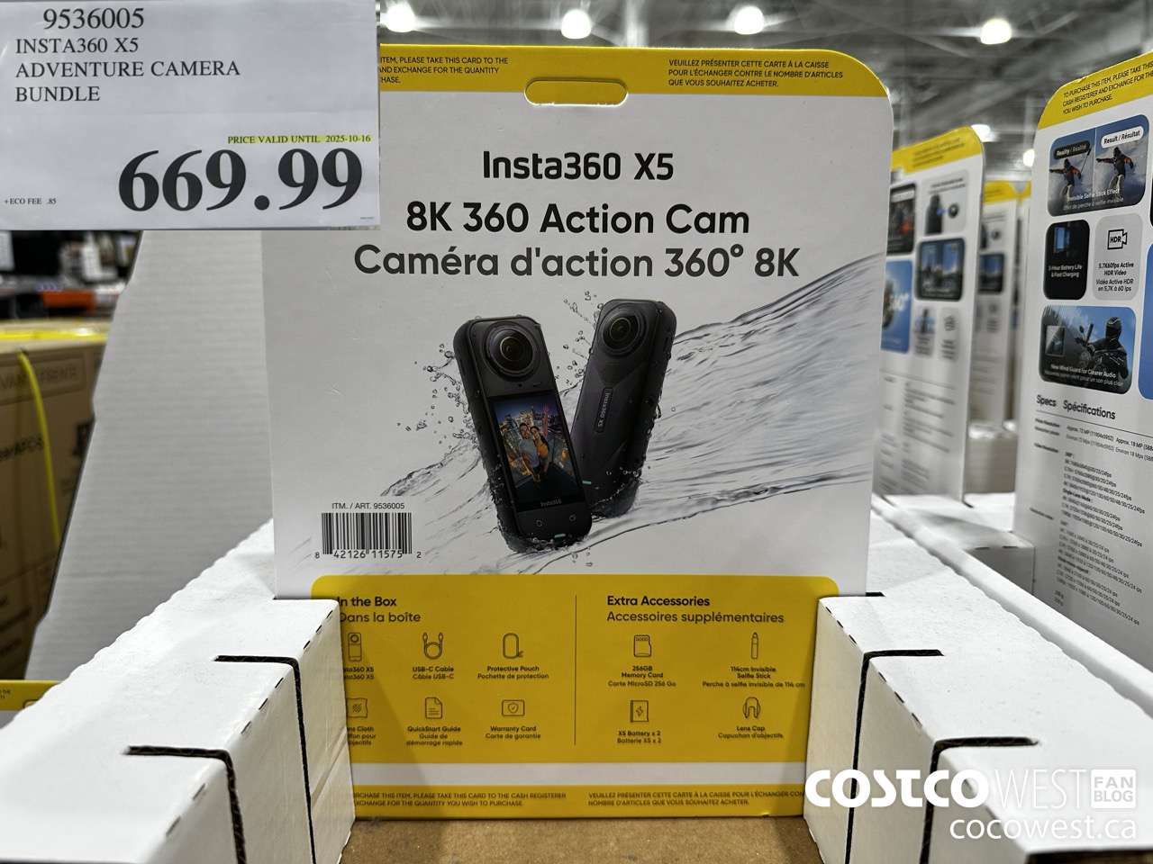 9536005 INSTA360 X5 ADVENTURE CAMERA BUNDLE (EXPIRES ON 2025-10-16) $669.99