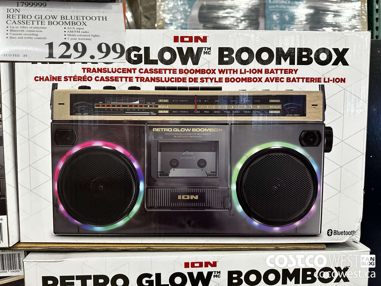 1799999 ION RETRO GLOW BLUETOOTH CASSETTE BOOMBOX $129.99