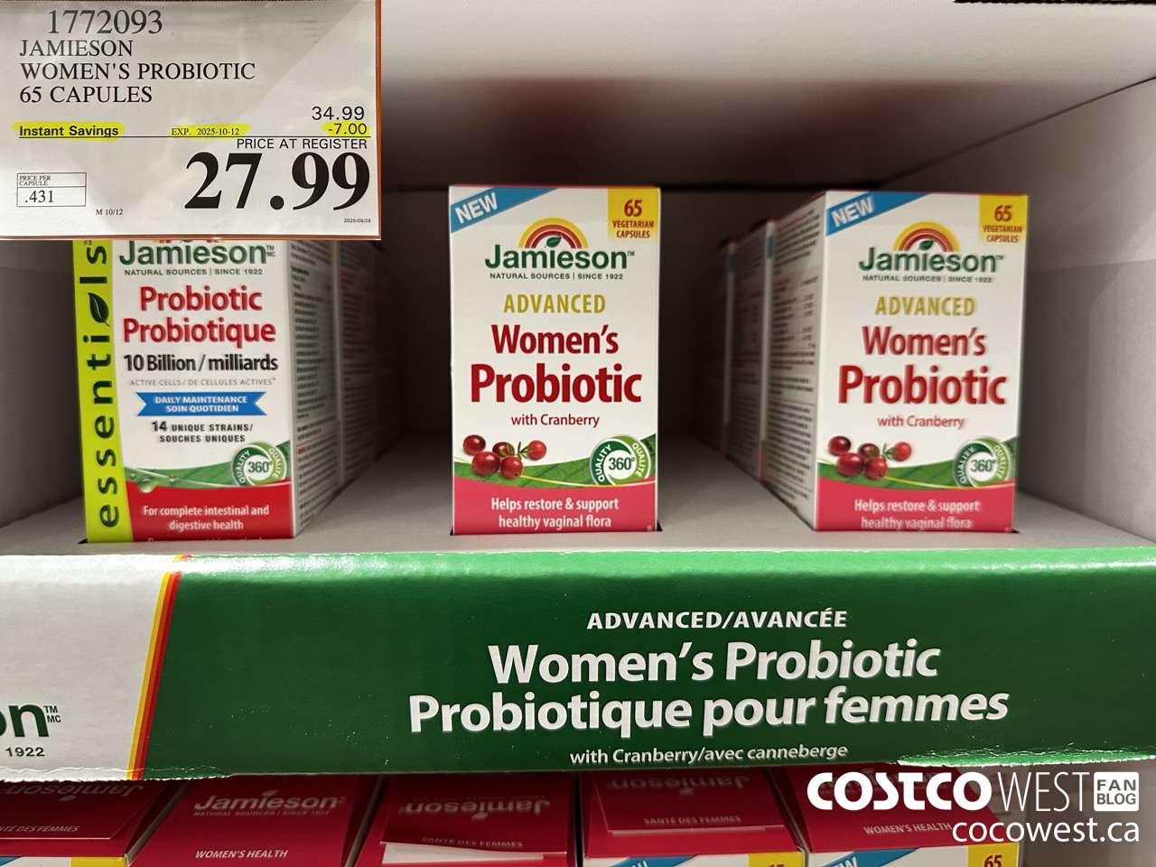 1772093 JAMIESON WOMEN'S PROBIOTIC ADVANCED - 65 CAPS ($7.00 INSTANT SAVINGS EXPIRES ON 2025-10-12) $27.99