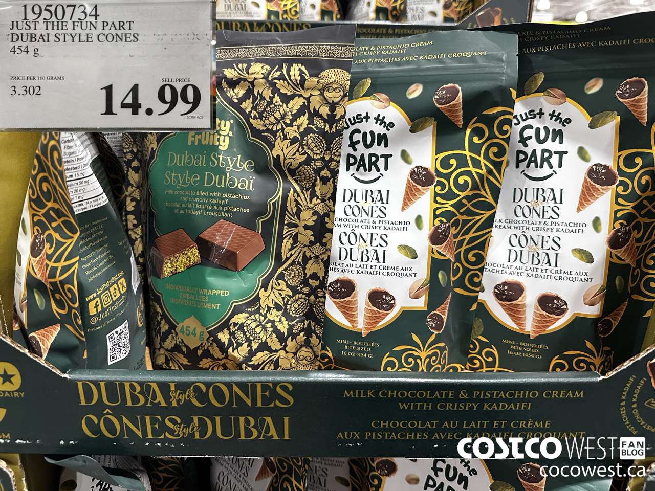 1950734 JUST THE FUN PART DUBAI STYLE CONES 454G $14.99