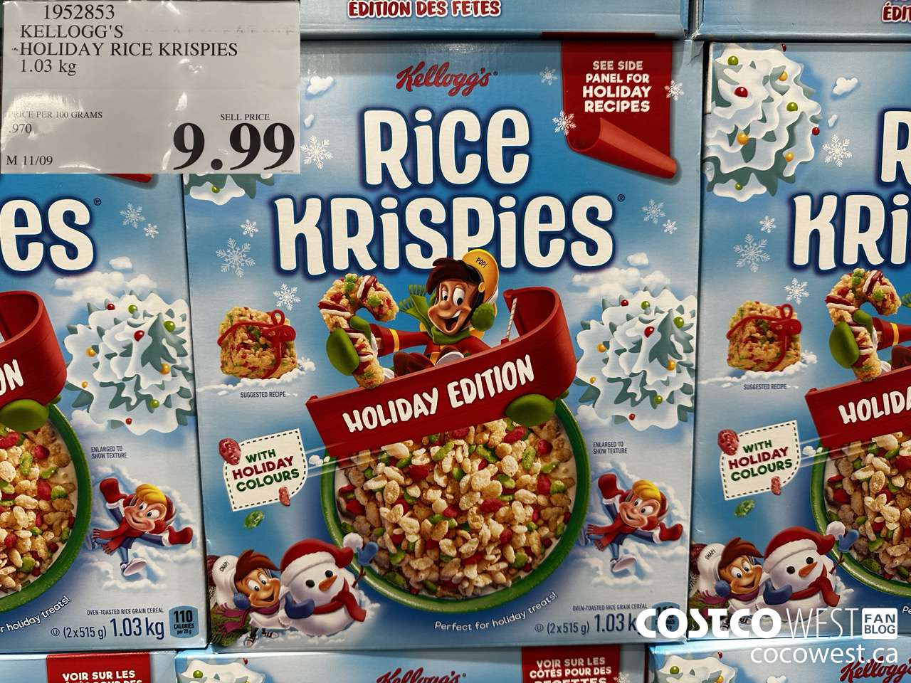 1952853 KELLOGG'S HOLIDAY RICE KRISPIES 1.03KG $9.99