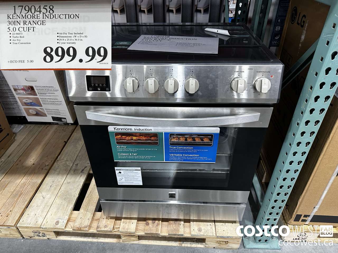 1790458 KENMORE INDUCTION 30IN RANGE 5.0 CUFT $899.99