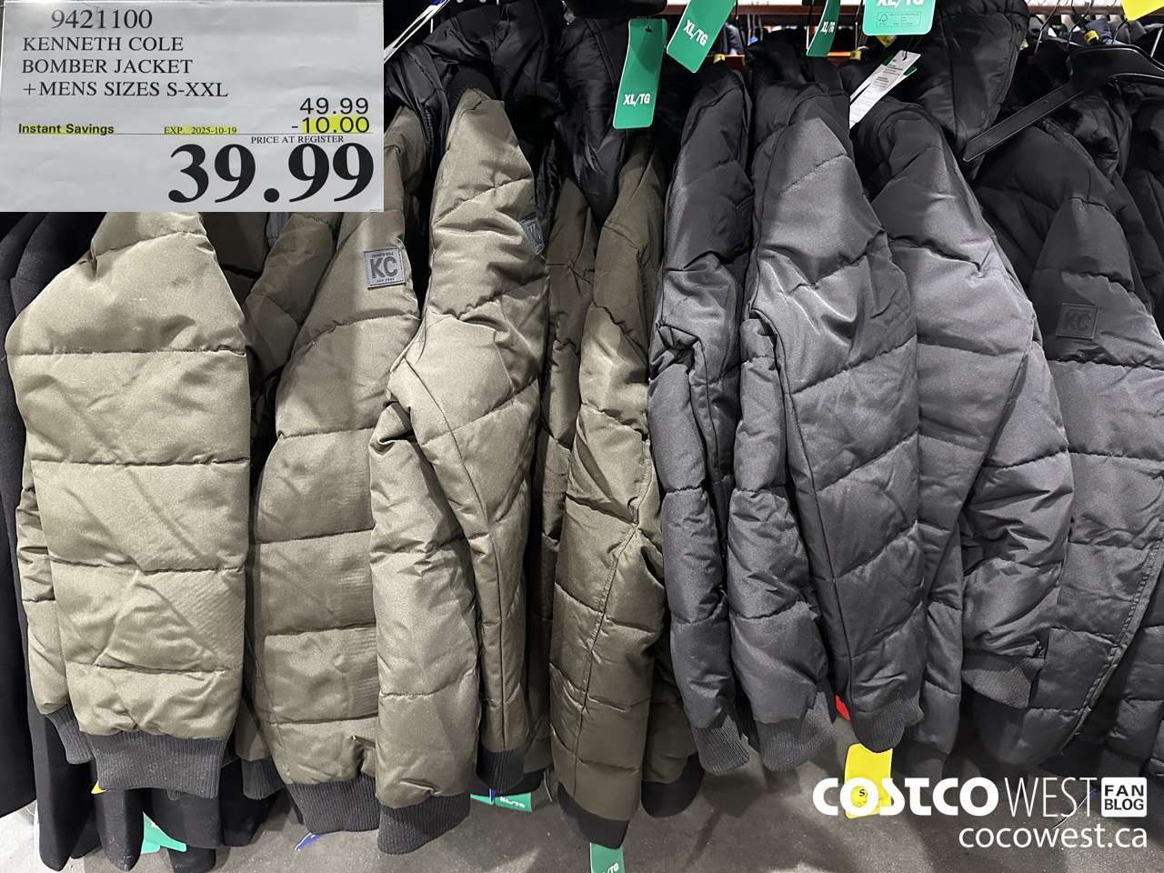 9421100 KENNETH COLE BOMBER JACKET MENS SIZES S-XXL ($10.00 INSTANT SAVINGS EXPIRES ON 2025-10-19) $39.99