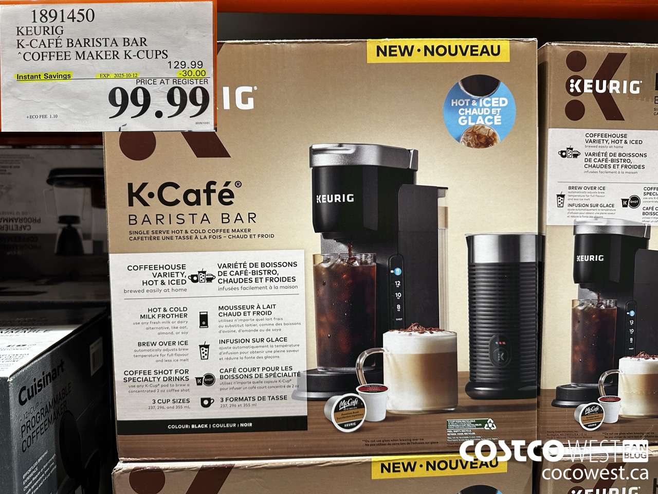 1891450 KEURIG K CAFE BARISTA BAR COFFEE BREWER ($30.00 INSTANT SAVINGS EXPIRES ON 2025-10-12) $99.99