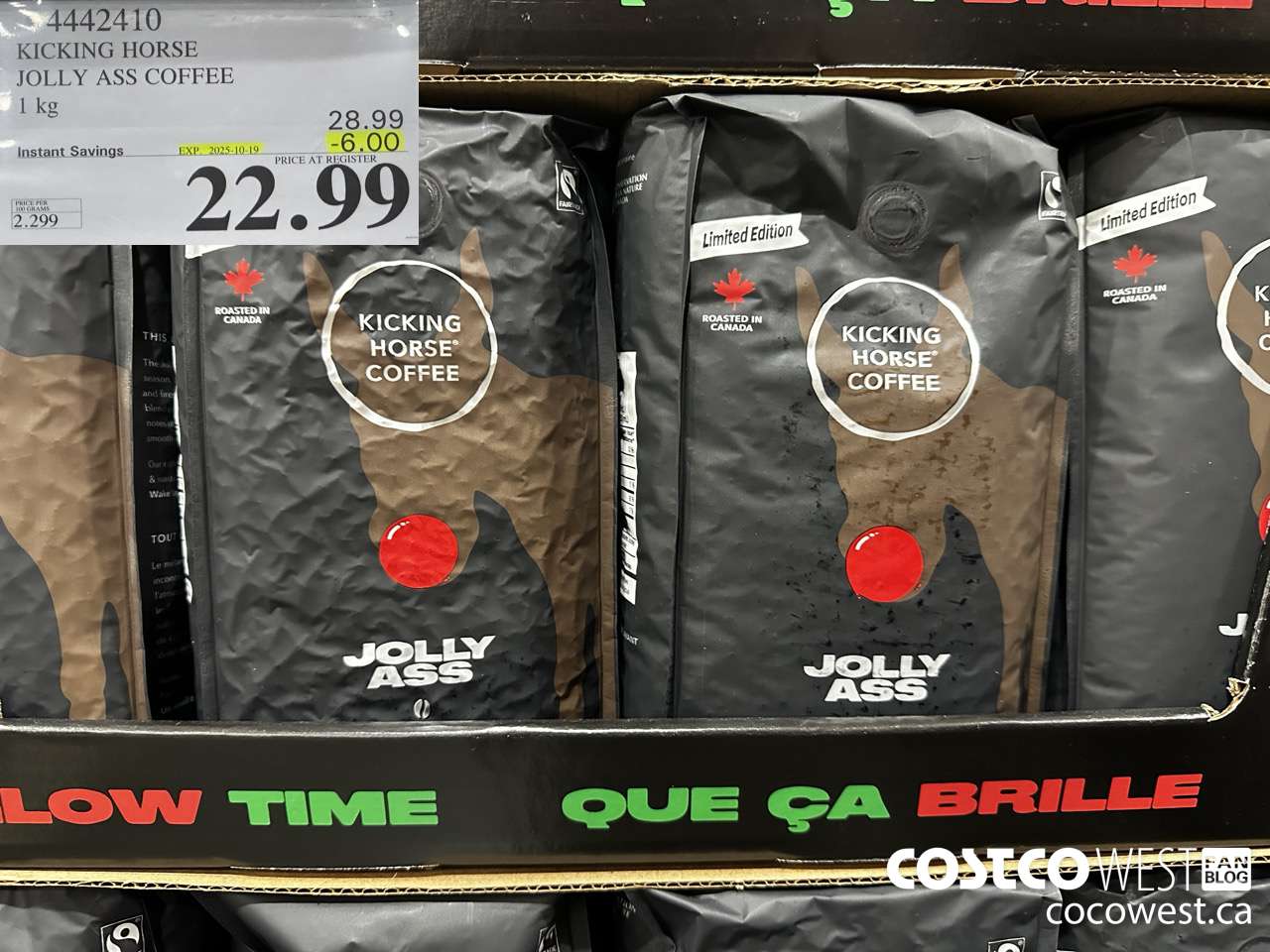 4442410 KICKING HORSE JOLLY ASS COFFEE 1KG ($6.00 INSTANT SAVINGS EXPIRES ON 2025-10-19) $22.99