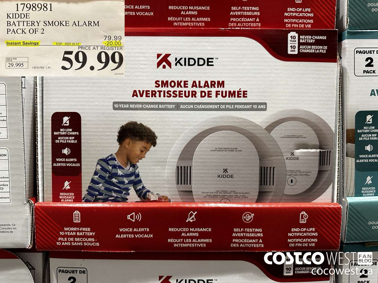 1798981 KIDDE BATTERY SMOKE ALARM PACK OF 2 ($20.00 INSTANT SAVINGS EXPIRES ON 2025-10-12) $59.99