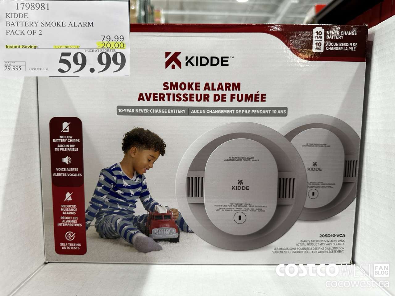 1798981 KIDDE BATTERY SMOKE ALARM PACK OF 2 ($20.00 INSTANT SAVINGS EXPIRES ON 2025-10-12) $59.99