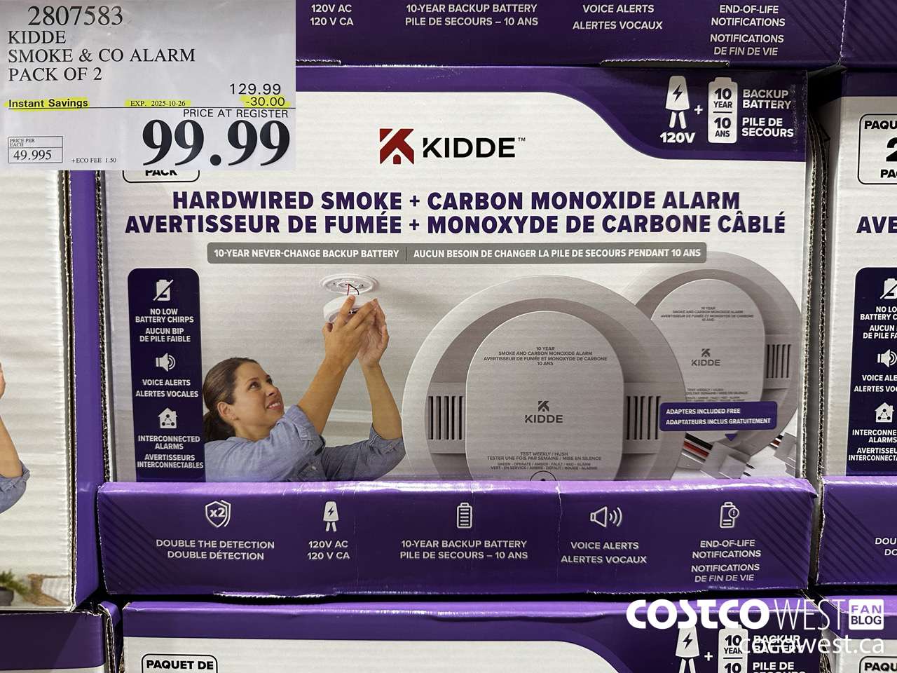 2807583 KIDDE SMOKE & CO ALARM PACK OF 2 ($30.00 INSTANT SAVINGS EXPIRES ON 2025-10-26) $99.99