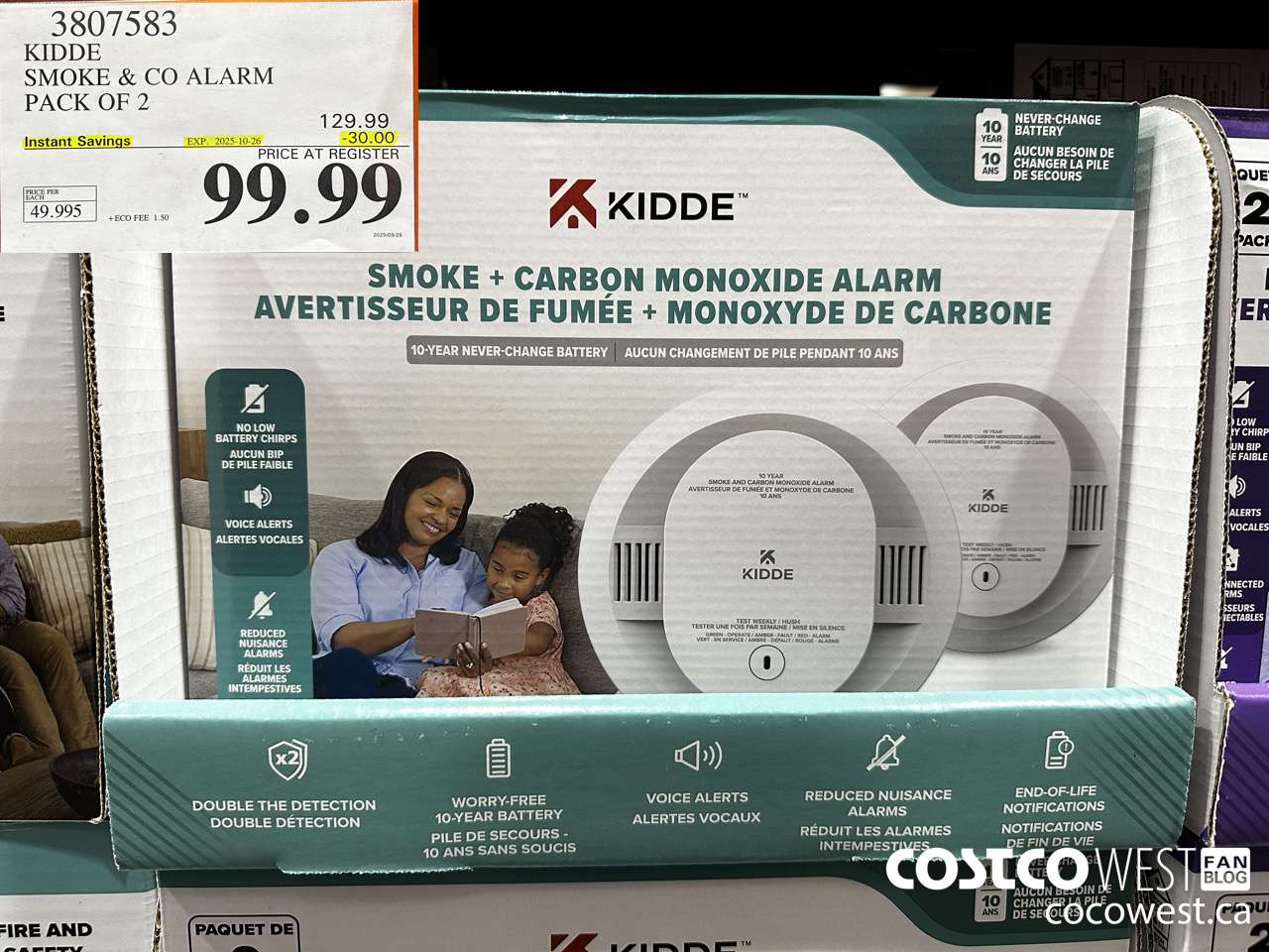 3807583 KIDDE SMOKE & CO ALARM PACK OF 2 ($30.00 INSTANT SAVINGS EXPIRES ON 2025-10-26) $99.99