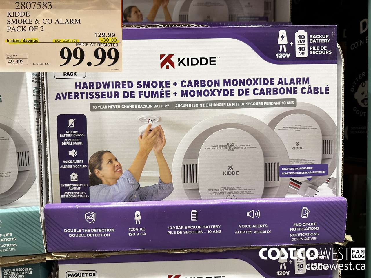 2807583 KIDDE SMOKE & CO ALARM PACK OF 2 ($30.00 INSTANT SAVINGS EXPIRES ON 2025-10-26) $99.99