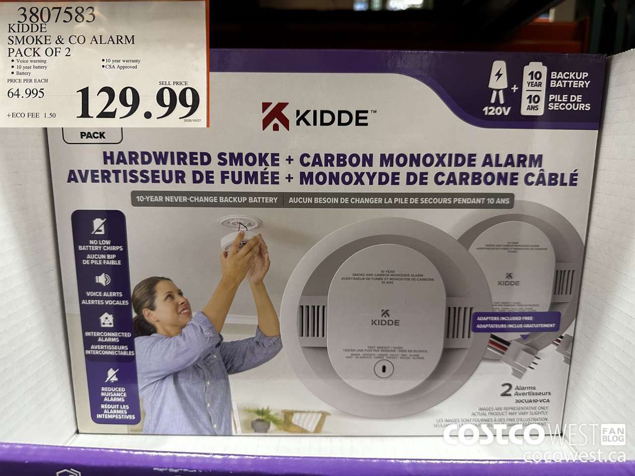 3807583 KIDDE SMOKE & CO ALARM PACK OF 2 $129.99