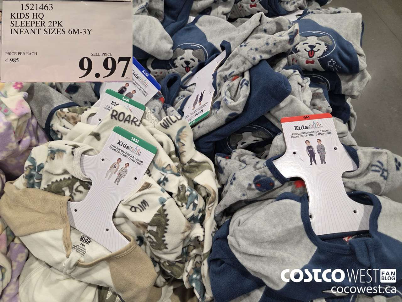 1521463 KIDS HQ 2PK SLEEPER INFANT SIZES 6M-3Y $9.97