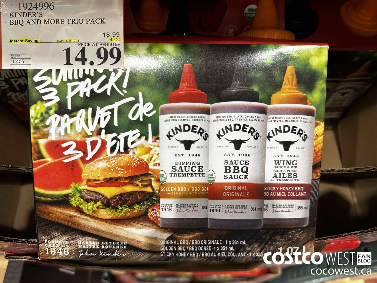 1924996 KINDER'S BBQ AND MORE TRIO PACK ($4.00 INSTANT SAVINGS EXPIRES ON 2025-10-12) $14.99