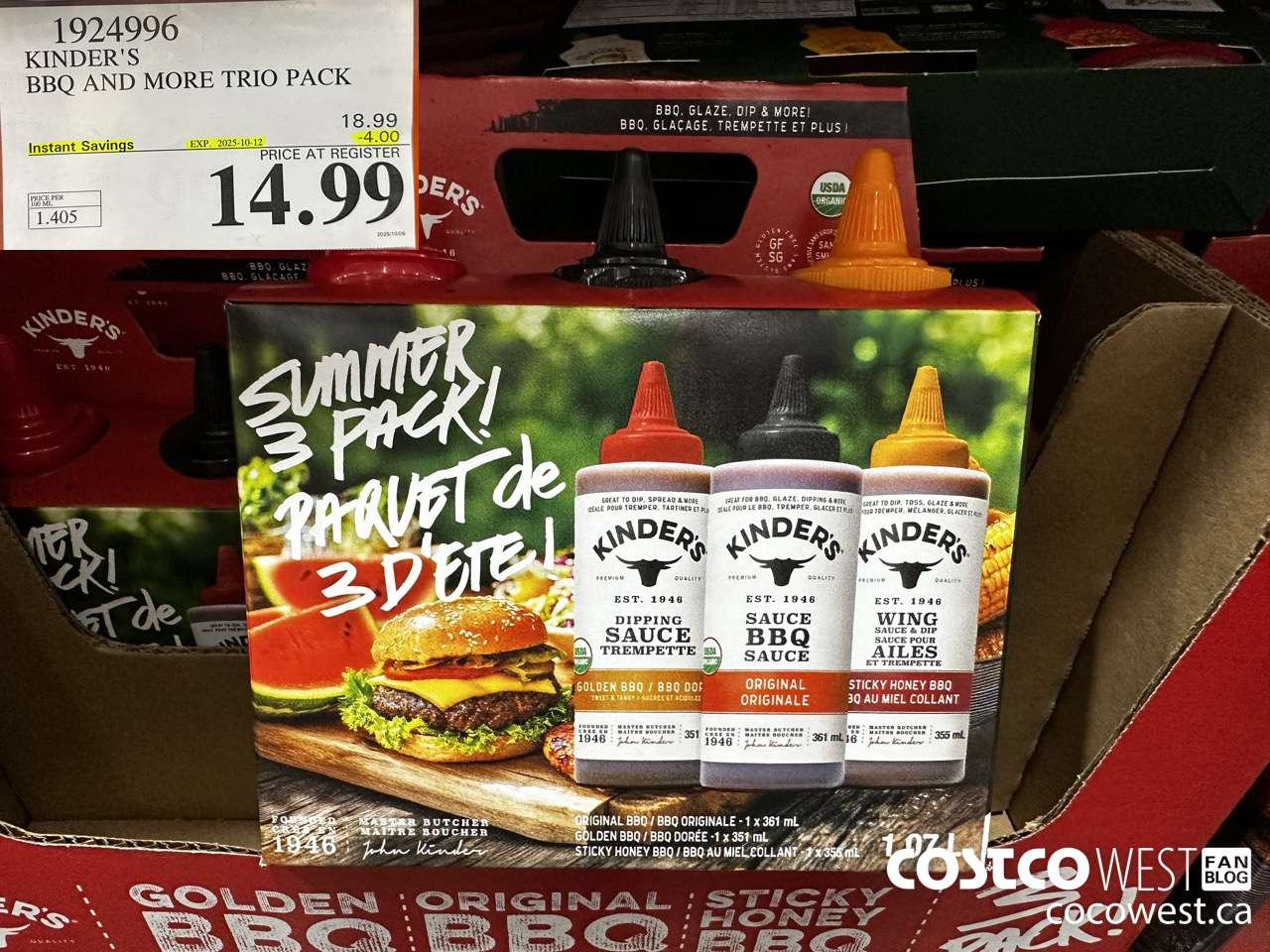 1924996 KINDER'S BBQ AND MORE TRIO PACK ($4.00 INSTANT SAVINGS EXPIRES ON 2025-10-12) $14.99