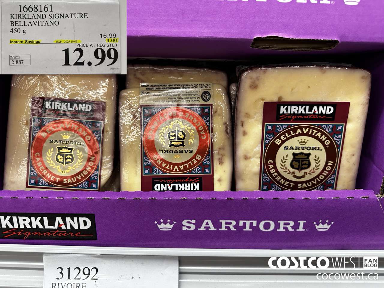 1668161 KIRKLAND SIGNATURE BELLAVITANO 450G ($4.00 INSTANT SAVINGS EXPIRES ON 2025-10-05) $12.99