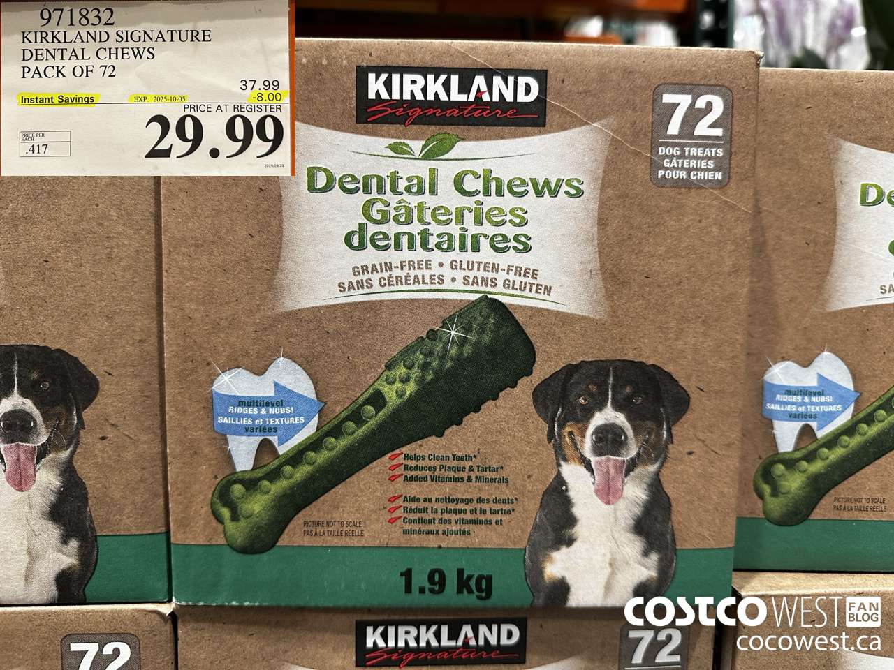 971832 KIRKLAND SIGNATURE DENTAL CHEWS PACK OF 72 ($8.00 INSTANT SAVINGS EXPIRES ON 2025-10-05) $29.99