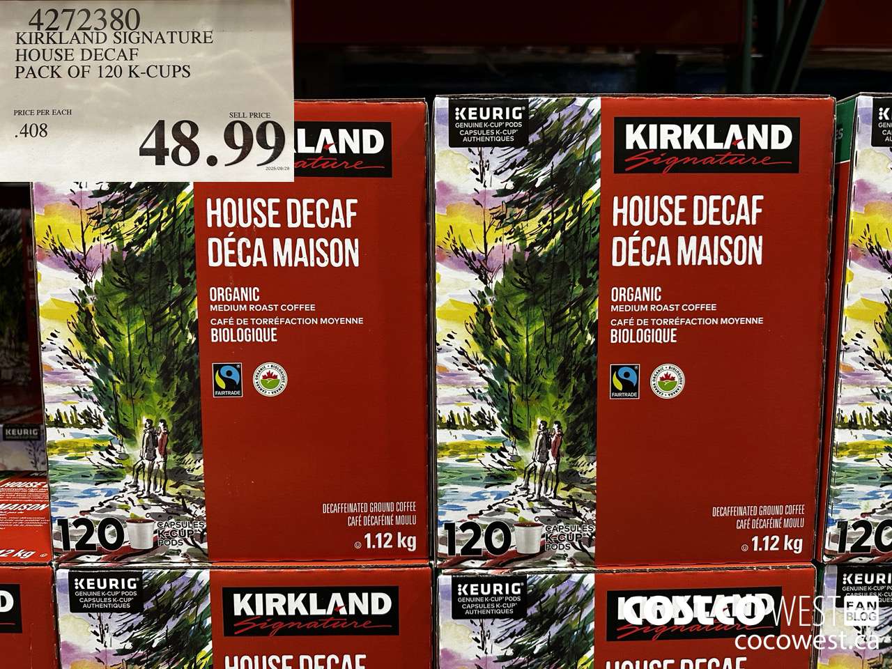 4272380 KIRKLAND SIGNATURE HOUSE DECAF PACK OF 120 K-CUPS $48.99