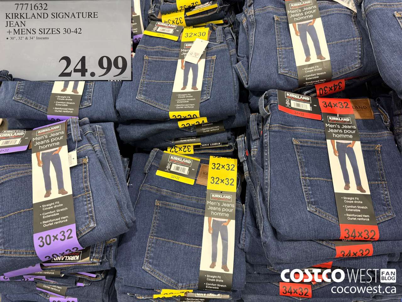 7771632 KIRKLAND SIGNATURE JEAN MENS SIZES 30-42 $24.99