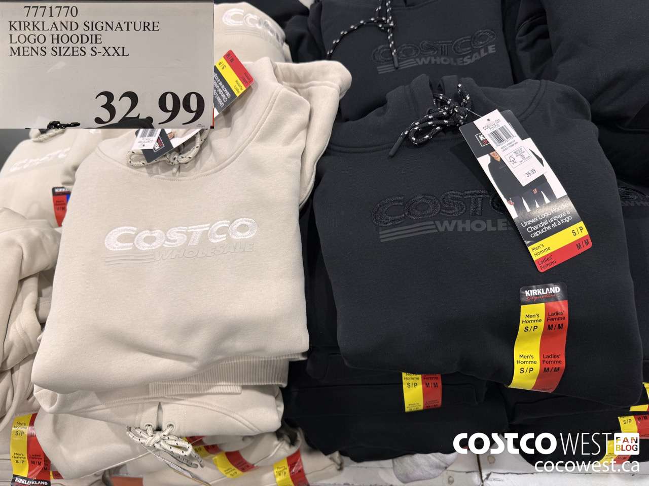 7771770 KIRKLAND SIGNATURE LOGO HOODIE MENS SIZES S -XXL $32.99