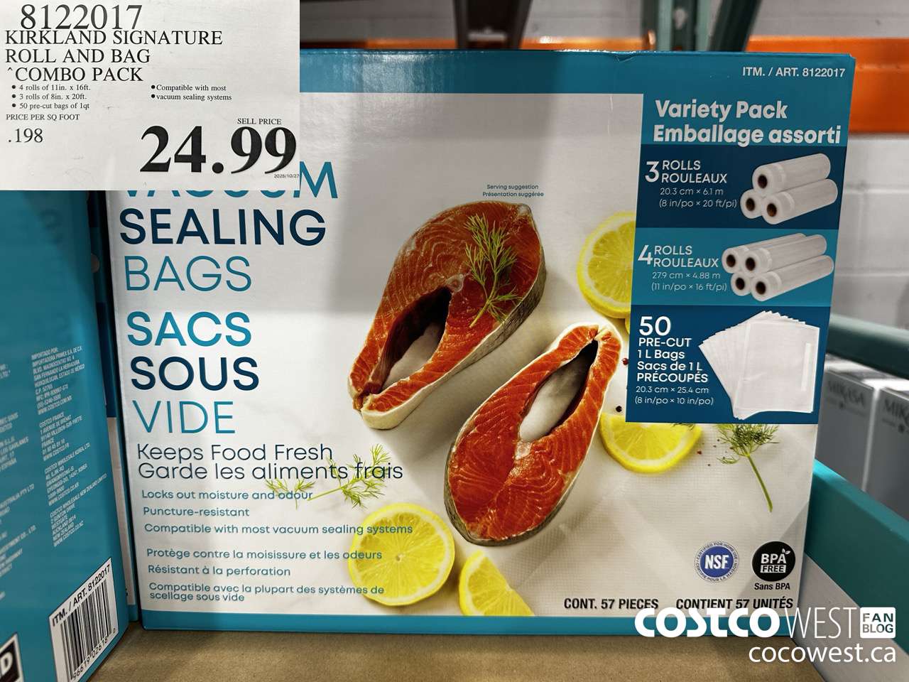 8122017 KIRKLAND SIGNATURE ROLL AND BAG COMBO PACK $24.99